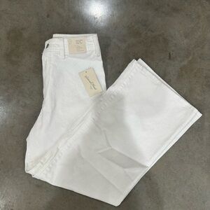 Wide leg white denim pants NWT